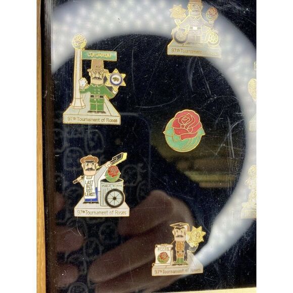 Pasadena Tournament Of Roses 97th Anniversary Commemorative Pin Set Framed Rare - Picture 2 of 12